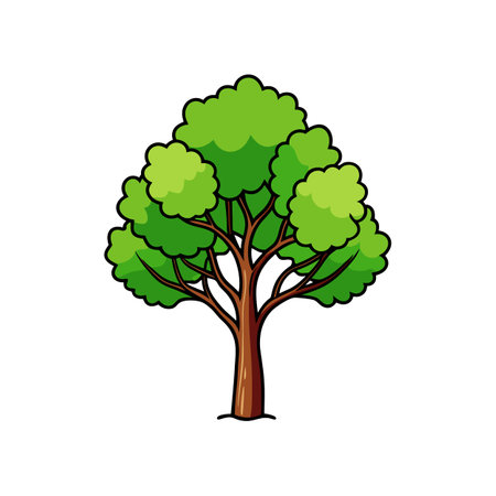 Poplar Tree Bold Outline Design 1のイラスト素材