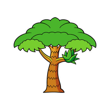 Cartoon tree icon. Vector illustration of tree icon isolated on white backgroundのイラスト素材