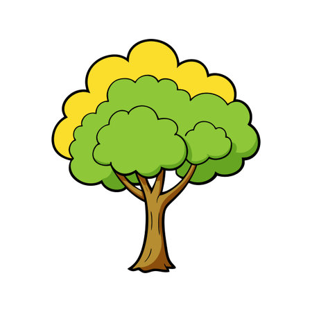 Realistic Wattle Tree Bold Outline Design 1のイラスト素材