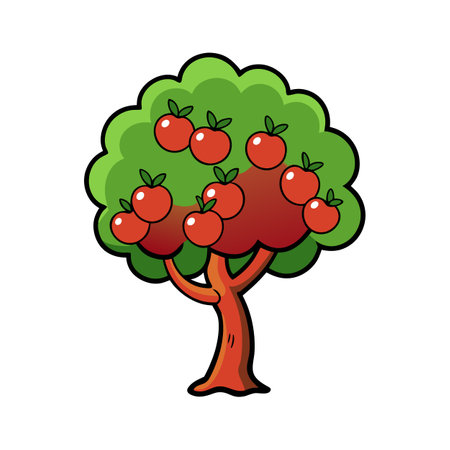 Distinct Wild Plum Tree Outline Artのイラスト素材