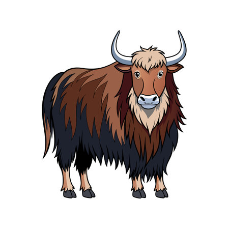 Artistic Yak Outline Color Illustration Designのイラスト素材