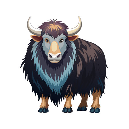 Artistic Yak Realistic Color Illustration Designのイラスト素材