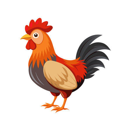 Realistic Wyandotte Chicken Color Illustrationのイラスト素材