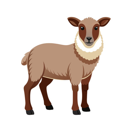Stunning Lincoln Sheep Realistic Color Illustrationのイラスト素材