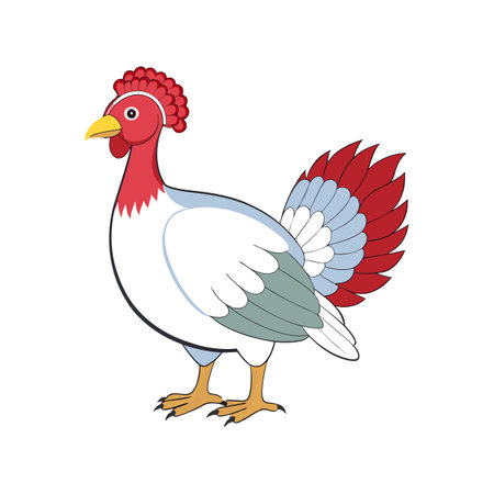 Stunning Realistic Illustration of White Holland Turkeyのイラスト素材