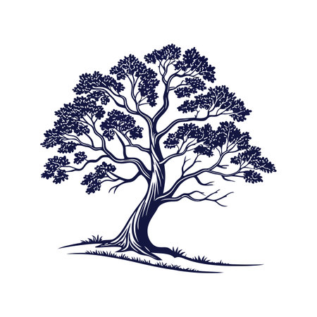 Beautiful stylized tree on a white background. Vector illustration.のイラスト素材