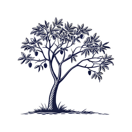 Pond Apple Tree Bold Outline Design 3のイラスト素材