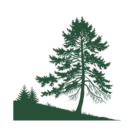 Realistic Himalayan Fir Tree Bold Outline Design 1のイラスト素材