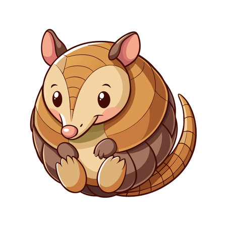 Charming Baby Armadillo Resting Comfortablyのイラスト素材