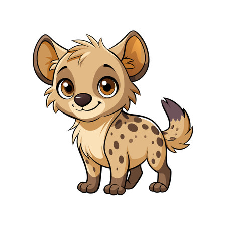 Sweet Baby Hyena with a Fun Playful Expressionのイラスト素材