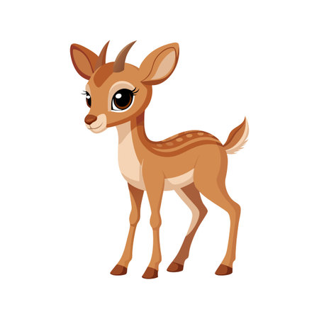 Charming Baby Gazelle Sitting Curiously and Gracefullyのイラスト素材