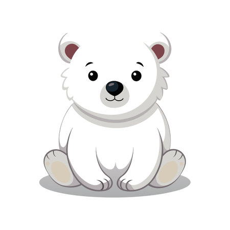 Delightful Baby Polar Bear Sittingのイラスト素材