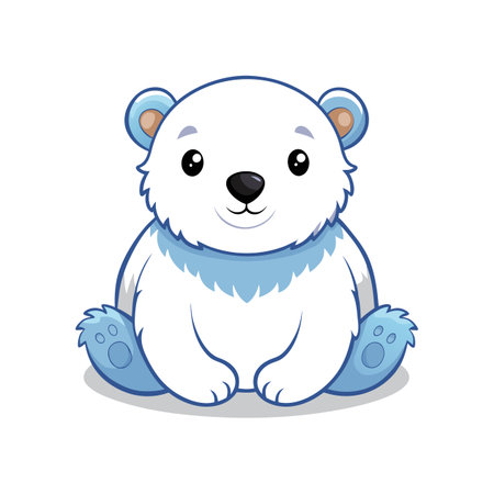 Cute Baby Polar Bear Sittingのイラスト素材