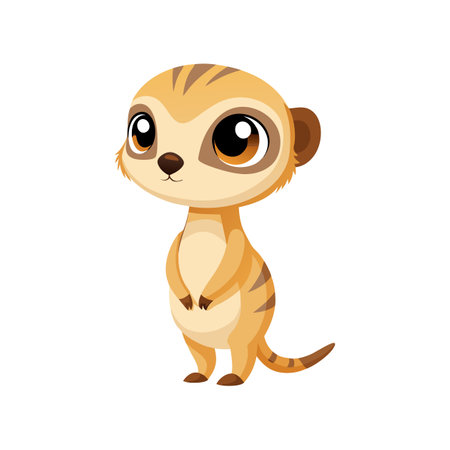 Meerkat Standing Guard in the Desertのイラスト素材