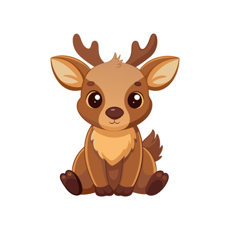 Delightful Baby Moose Sitting Downのイラスト素材
