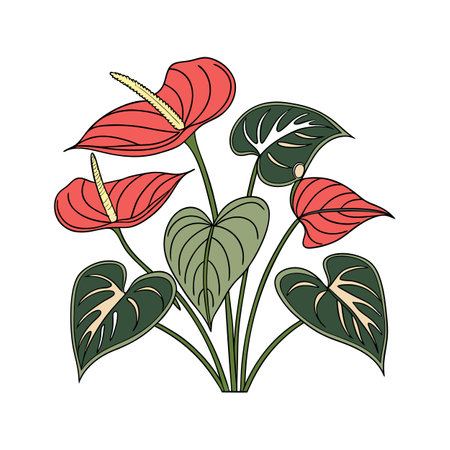 Anthurium Flower Unique Designのイラスト素材