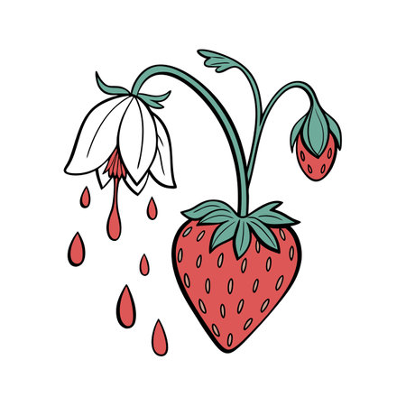 Elegant Bleeding Heart on Whiteのイラスト素材