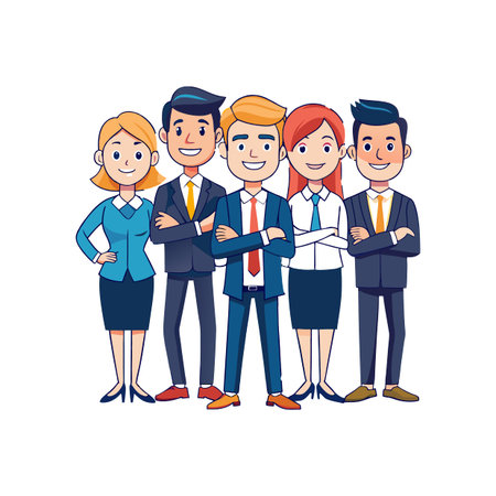 Smiling Corporate Team with Confidence and Unity