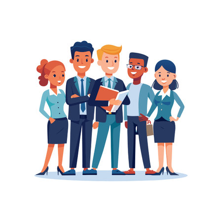 One Team Member Holding Document Effectivelyのイラスト素材