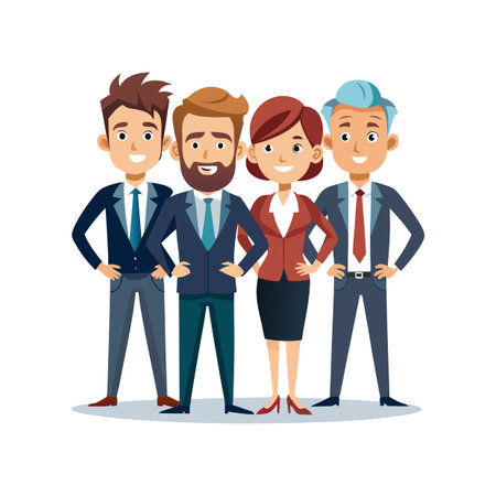 Diverse Executive Team Standing Professional Togetherのイラスト素材