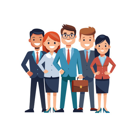 Dynamic Business Team Standing Proudly Together