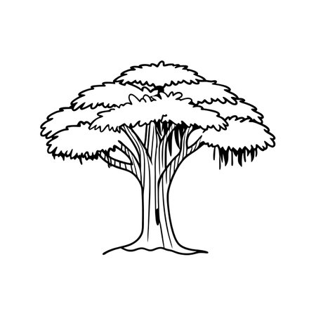 Stylish English Yew Tree Illustrationのイラスト素材