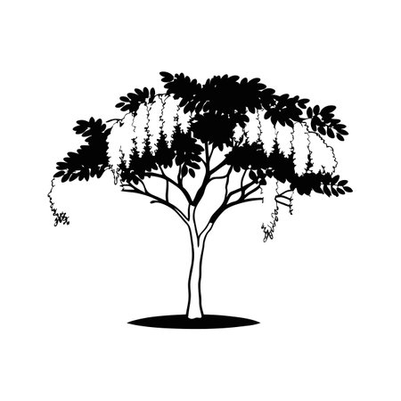 Stylish Golden Chain Tree Illustrationのイラスト素材