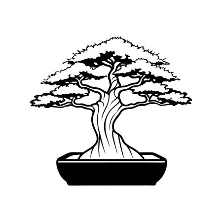Creative Design of African Baobab Bonsai Treeのイラスト素材
