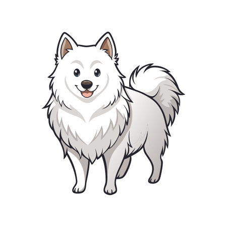 Charming American Eskimo Dog Vector Designのイラスト素材