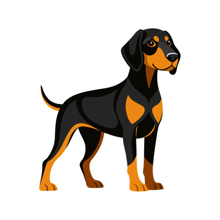 Creative Black and Tan Coonhound Vector Designのイラスト素材