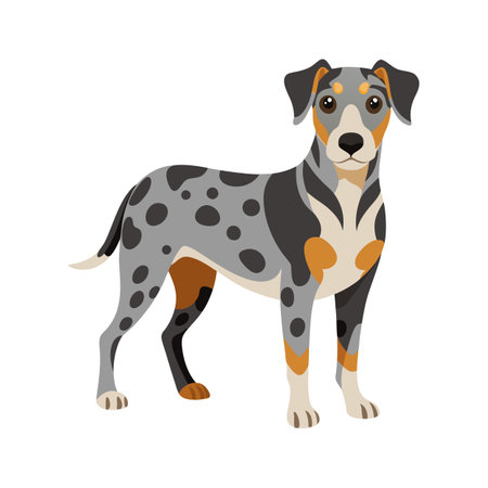 Playful Catahoula Leopard Dog with Expressionsのイラスト素材