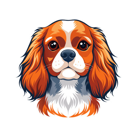 Cavalier King Charles Spaniel with Charming Expressionのイラスト素材