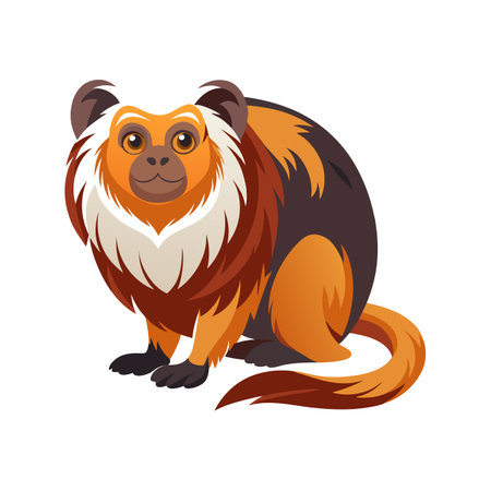 Playful Common Tamarin in Jungleのイラスト素材