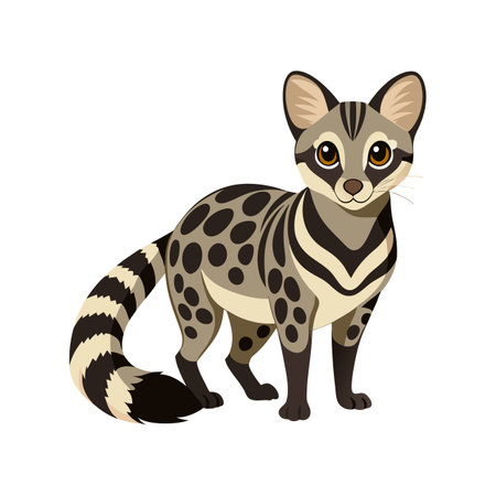 Charming Common Genet in Bright Surroundingsのイラスト素材