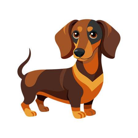 Lively Dachshund Sniffing Aroundのイラスト素材