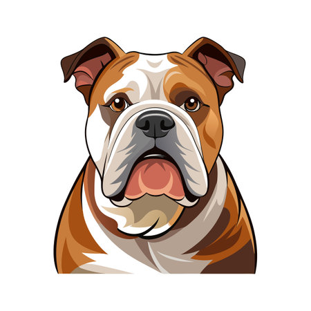 Creative Olde English Bulldog Vector for Pet Loversのイラスト素材