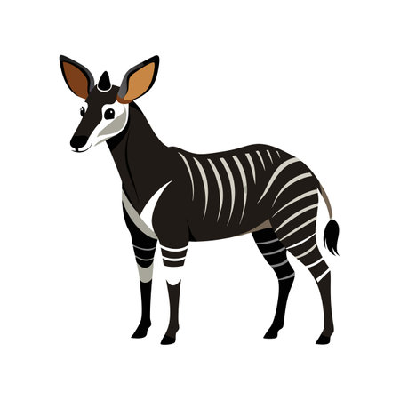 Creative Okapi Vector for Artistic Projectsのイラスト素材