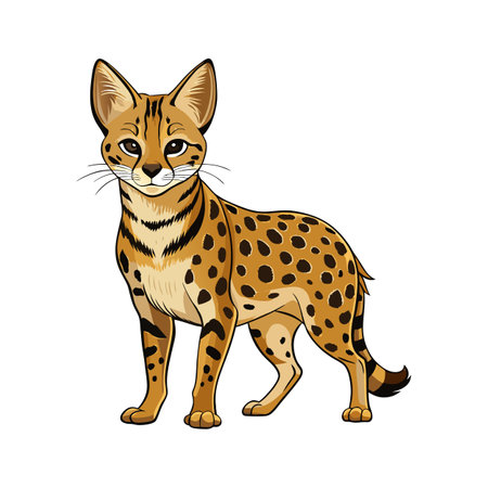 Unique Serval Vector for Wildlife Artのイラスト素材