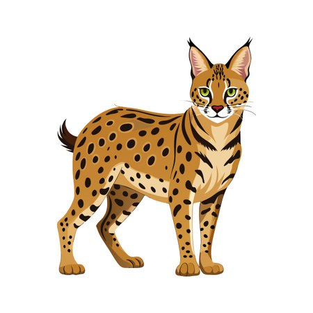 Stylized Serval Vector Art for Unique Wildlifeのイラスト素材