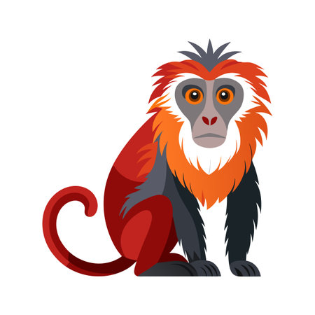 Engaging Western Red Colobus Illustration for Unique Artのイラスト素材