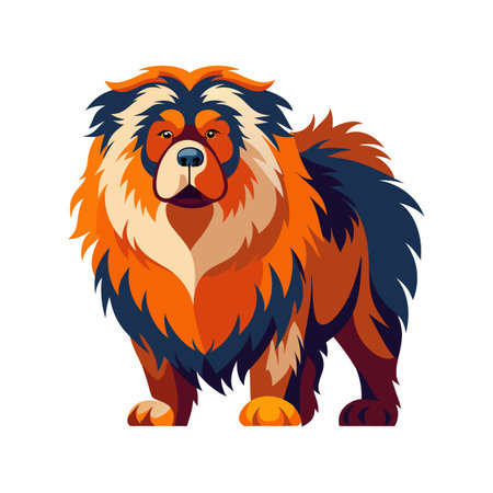 Engaging Tibetan Mastiff Illustration for Creative Projectsのイラスト素材
