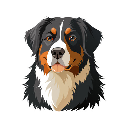Stylish Bernese Mountain Dog Vector Illustrationのイラスト素材
