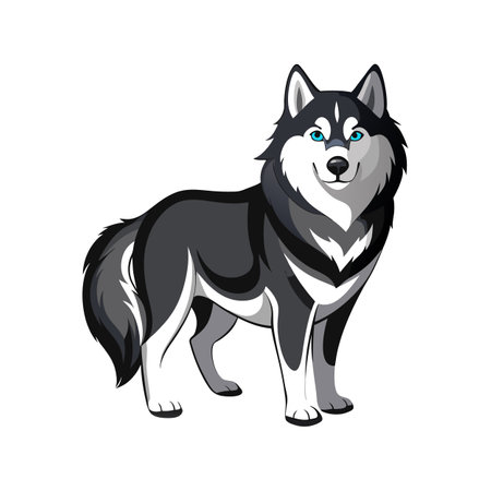 Charming Alaskan Malamute Vector Artのイラスト素材