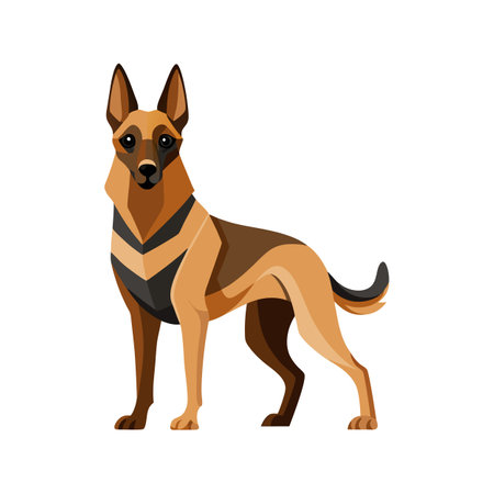 Stylish Belgian Malinois Vector Designのイラスト素材