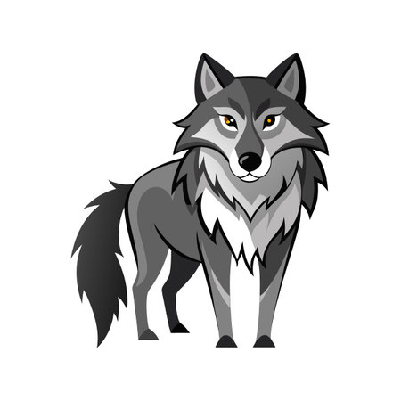 Dynamic Gray Wolf in Natural Habitat