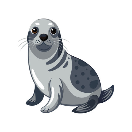 Charming Atlantic Grey Seal Vector Artのイラスト素材