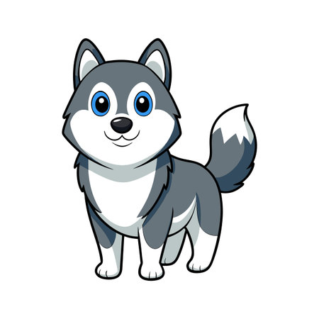 Unique Alaskan Malamute Vector Illustrationのイラスト素材