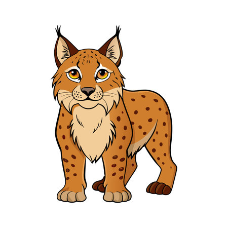 Majestic Eurasian Lynx in Wildernessのイラスト素材