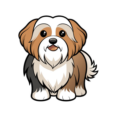 Charming Lhasa Apso Vector Art for Designのイラスト素材