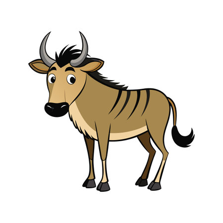 Unique Niassa Wildebeest Vector for Artistic Projectsのイラスト素材